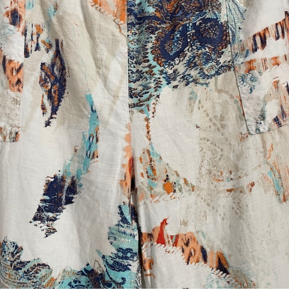 Chico’s 100% Linen Pull-On Pants – Paisley Boho Print – Size 3/16 - Picture 10 of 11